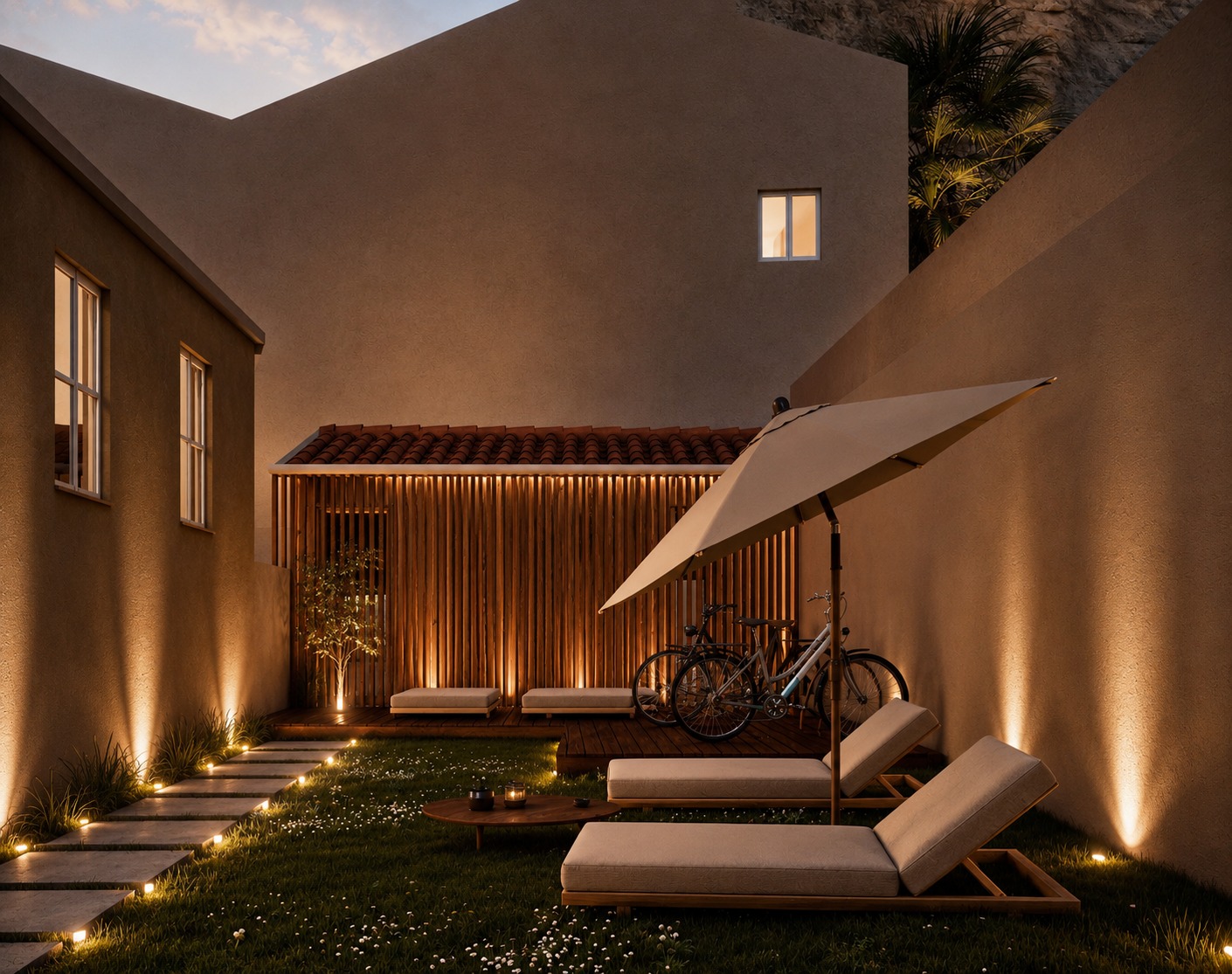 Landscaped courtyard terrace at LAPA