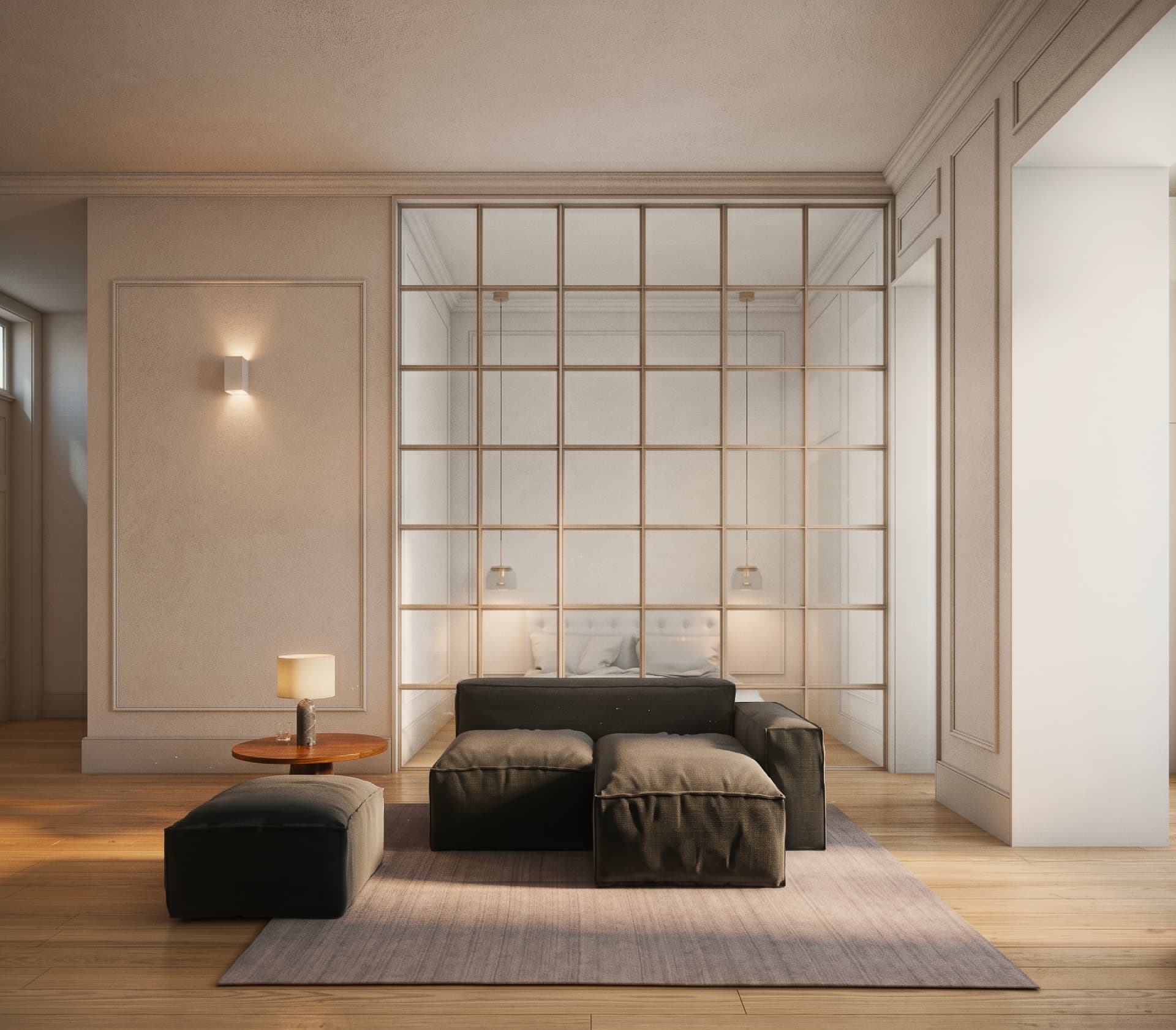 Suite with glazed screen to the bedroom at SANTA CATARINA